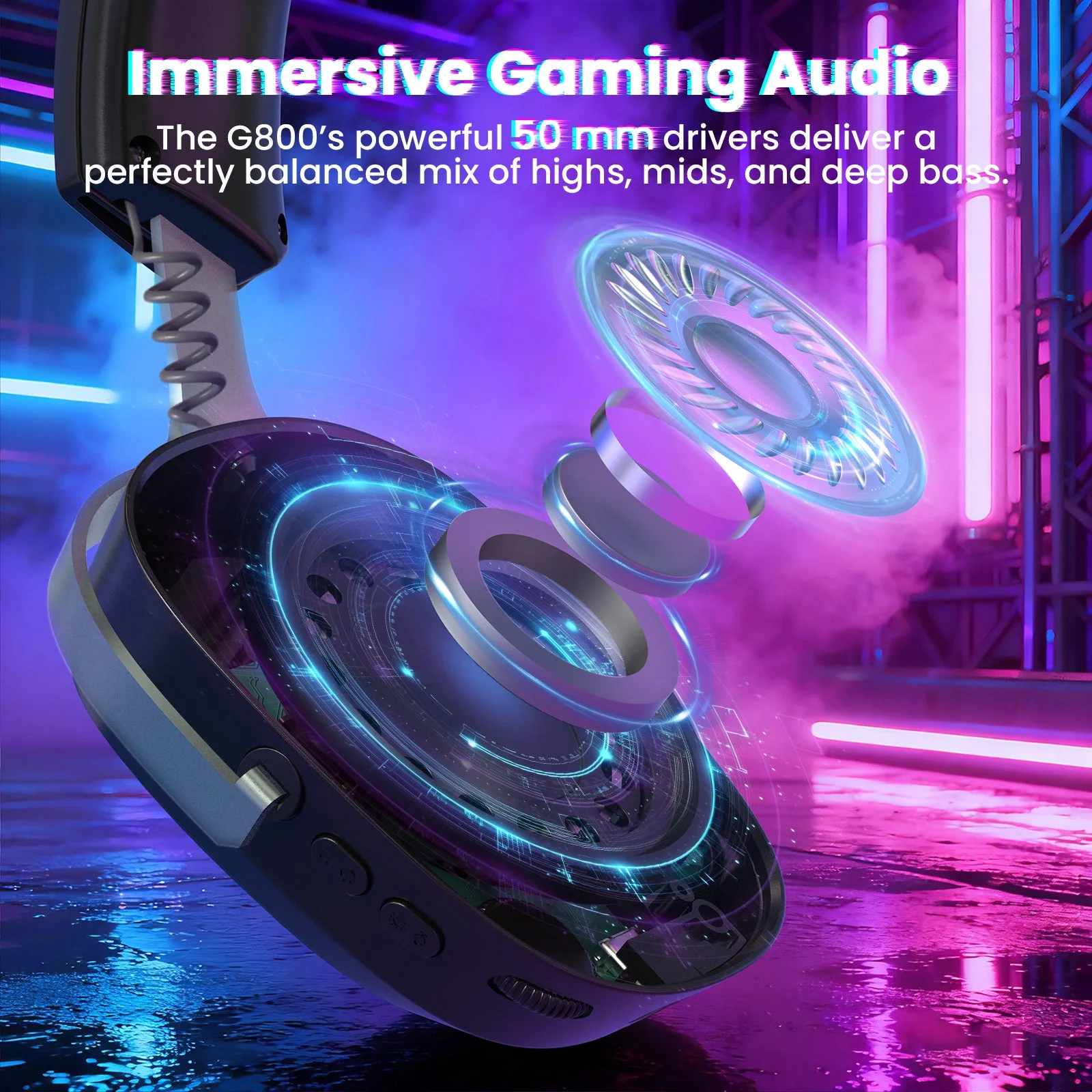 ATTACK SHARK G800 Wireless Gaming Headset - Black