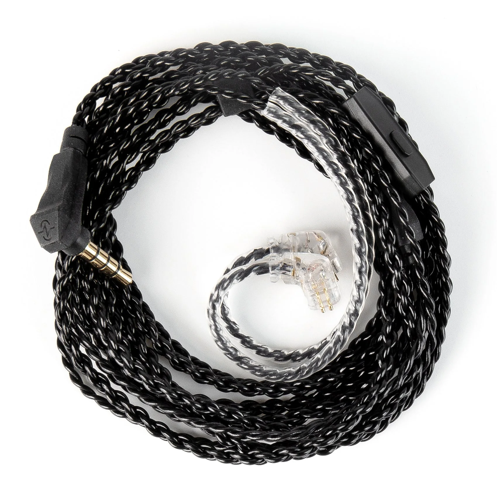 CCZ C01 4N OFC Headphones Cables 2M Balance detachable Black QDC 3.5mm with Mic IEM Cable