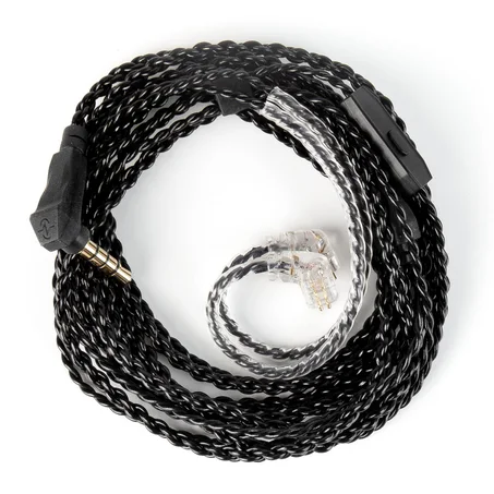 CCZ C01 4N OFC Headphones Cables 2M Balance detachable Black QDC 3.5mm with Mic IEM Cable