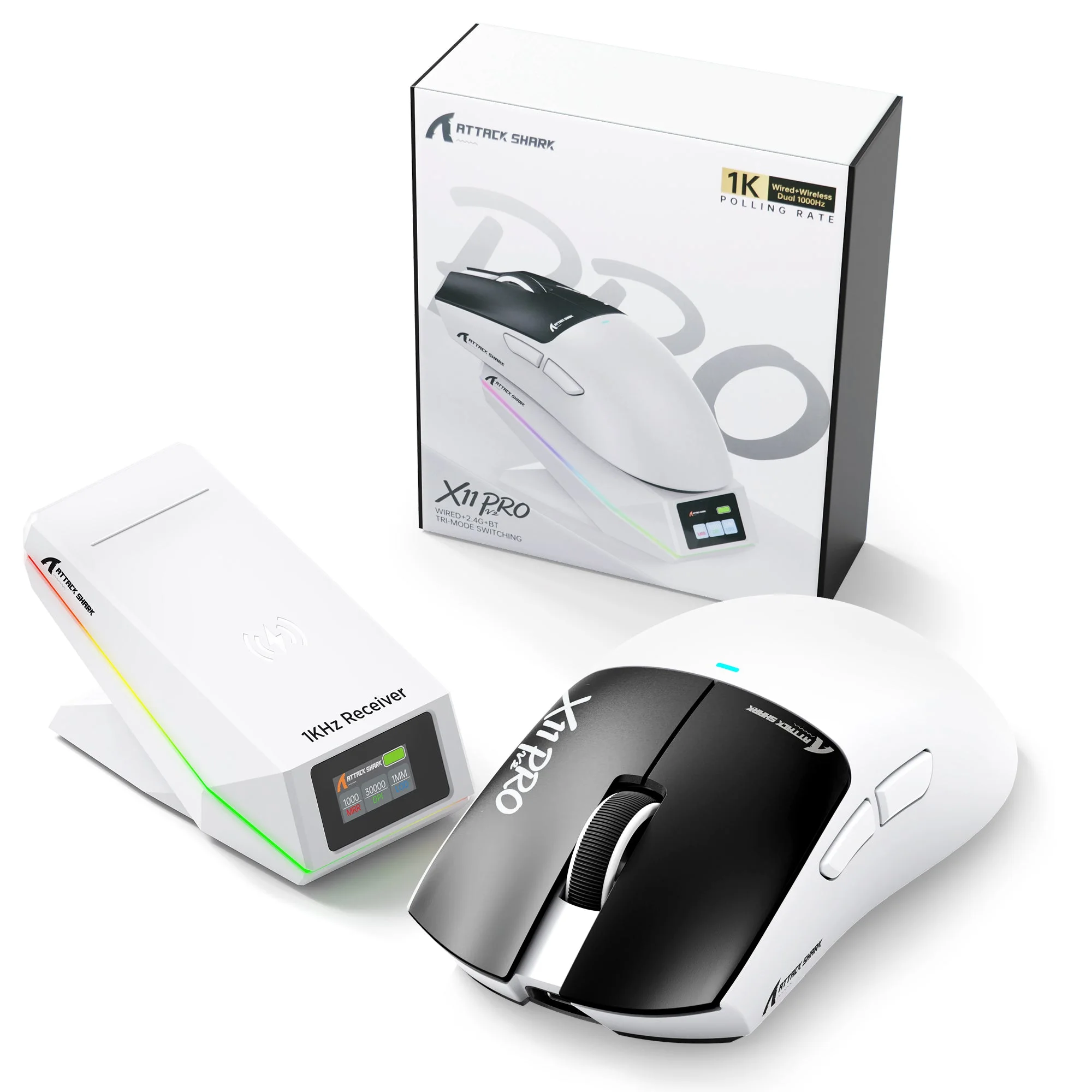 ATTACK SHARK X11 PRO V2 Wireless Gaming Mouse with TFT Display Charging Dock
