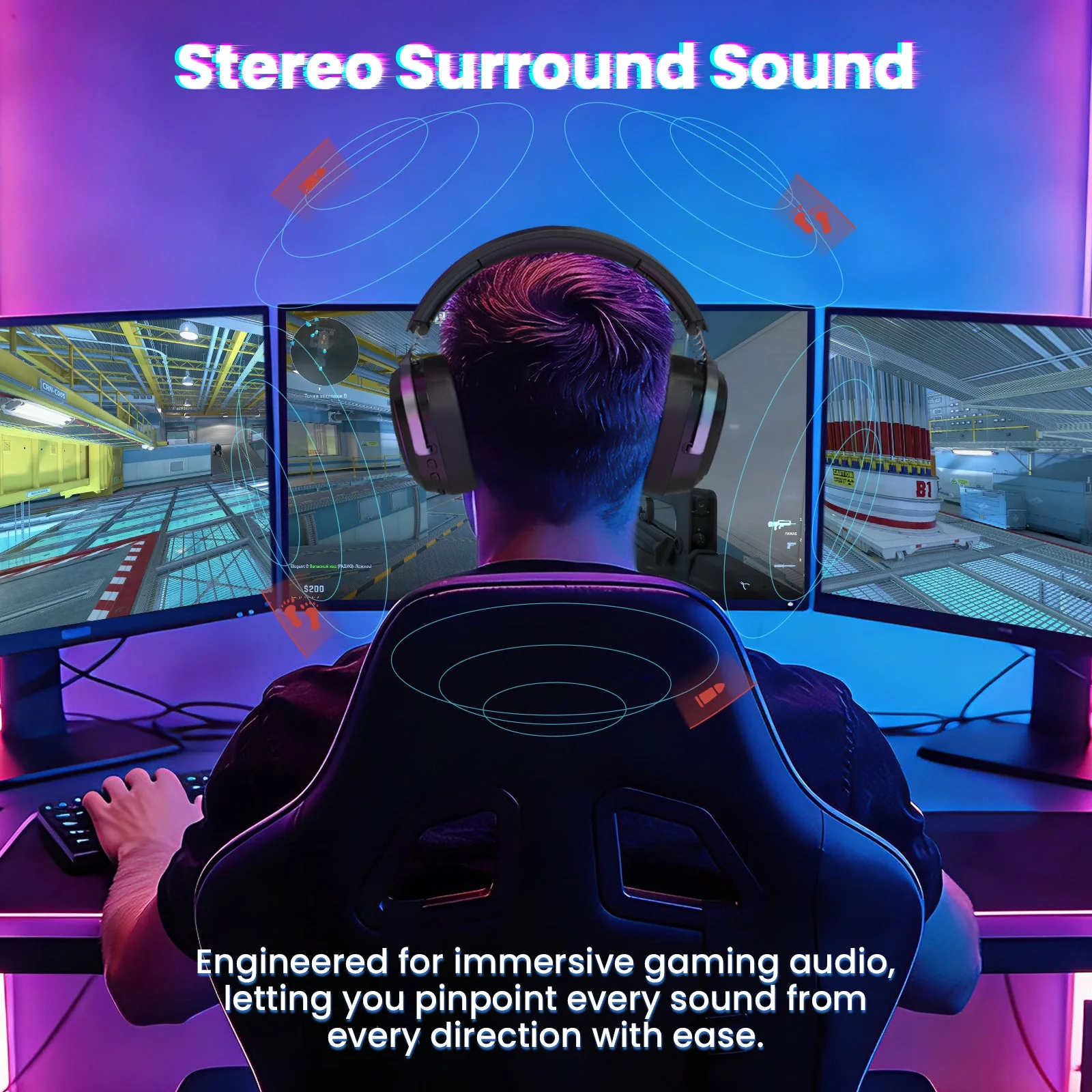 ATTACK SHARK G800 Wireless Gaming Headset - Black