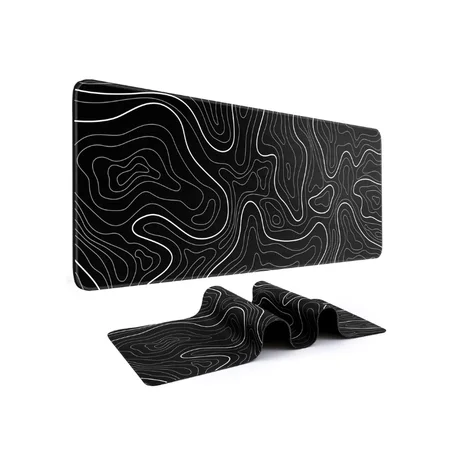 Black & White Topography 90x40cm Mousepad