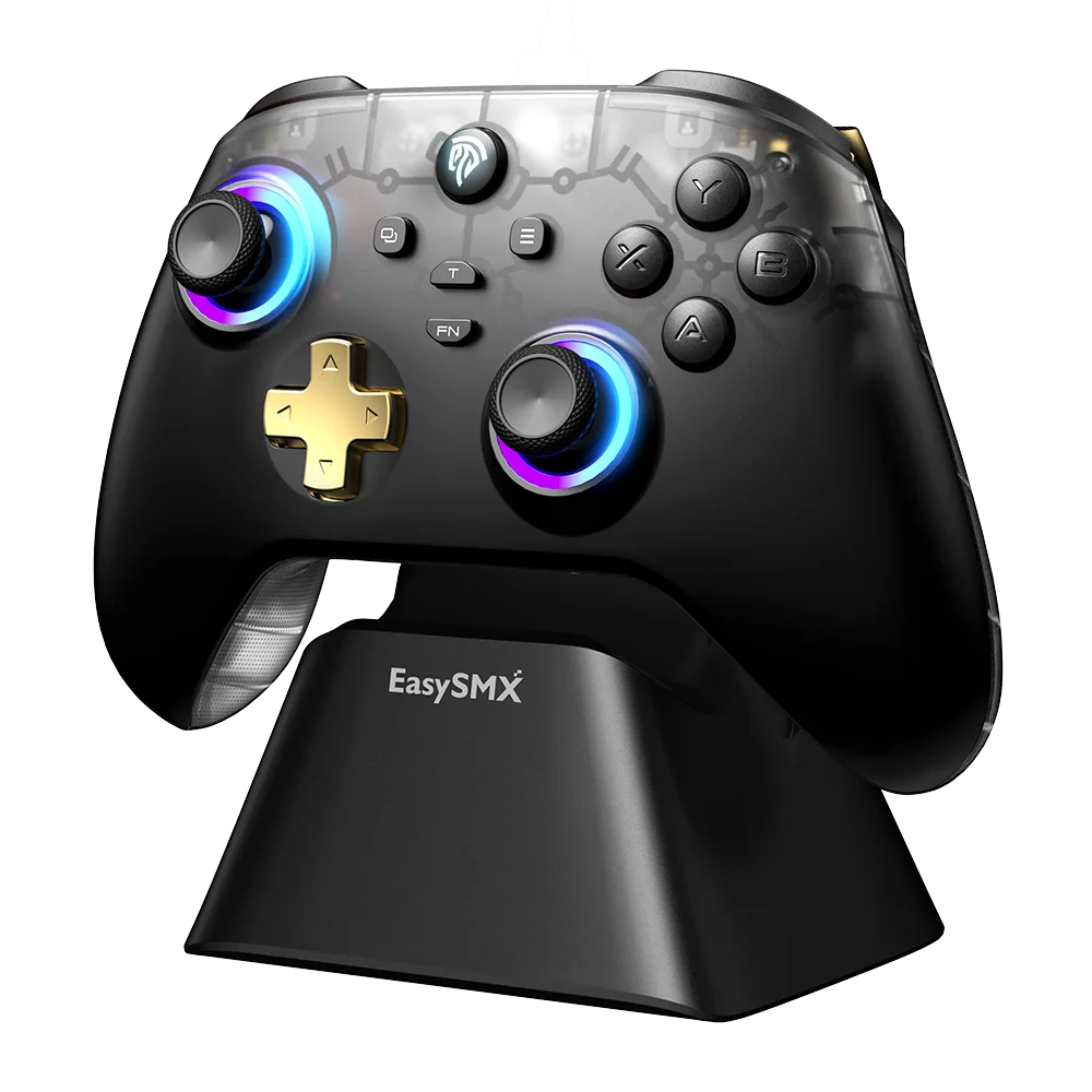 EasySMX D05 Multiplatform Gaming Controller with Charging Dock, Hall Effect Joysticks and Triggers