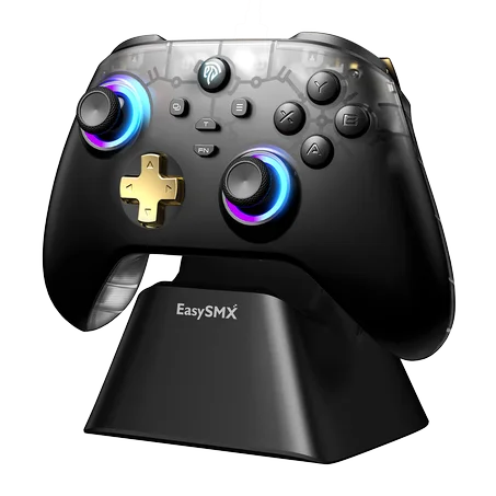 EasySMX D05 Multiplatform Gaming Controller with Charging Dock, Hall Effect Joysticks and Triggers