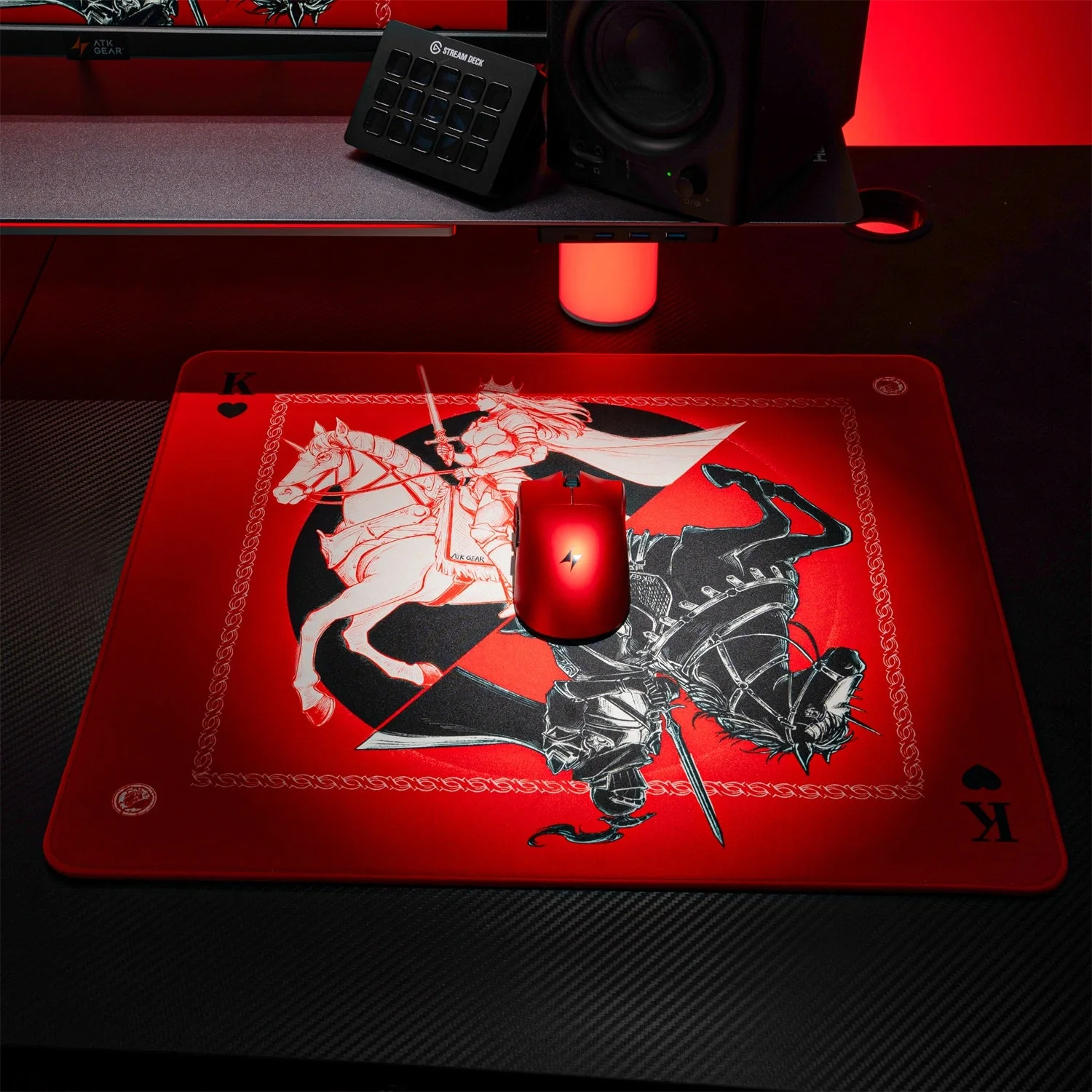 ATK Knight Zodiac Horse Limited Edition Gaming Mouse Pad - Red (490mmx420mmx4mm)
