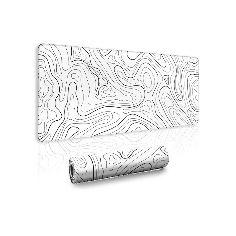 White & little Black Topography 90x40cm Mousepad