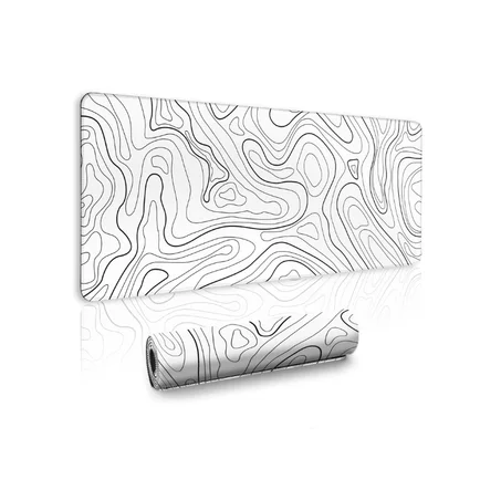 White & little Black Topography 90x40cm Mousepad
