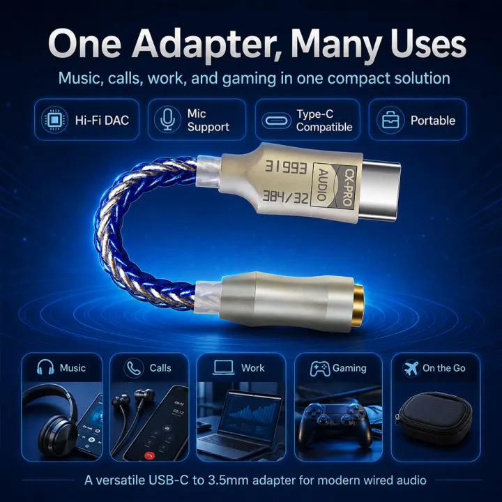 GraveAudio DA06 CX31993 HiFi USB DAC Type C To 3.5mm Headphone Amplifier Audio Decoder IEM AMP Mobile Phone Adapter