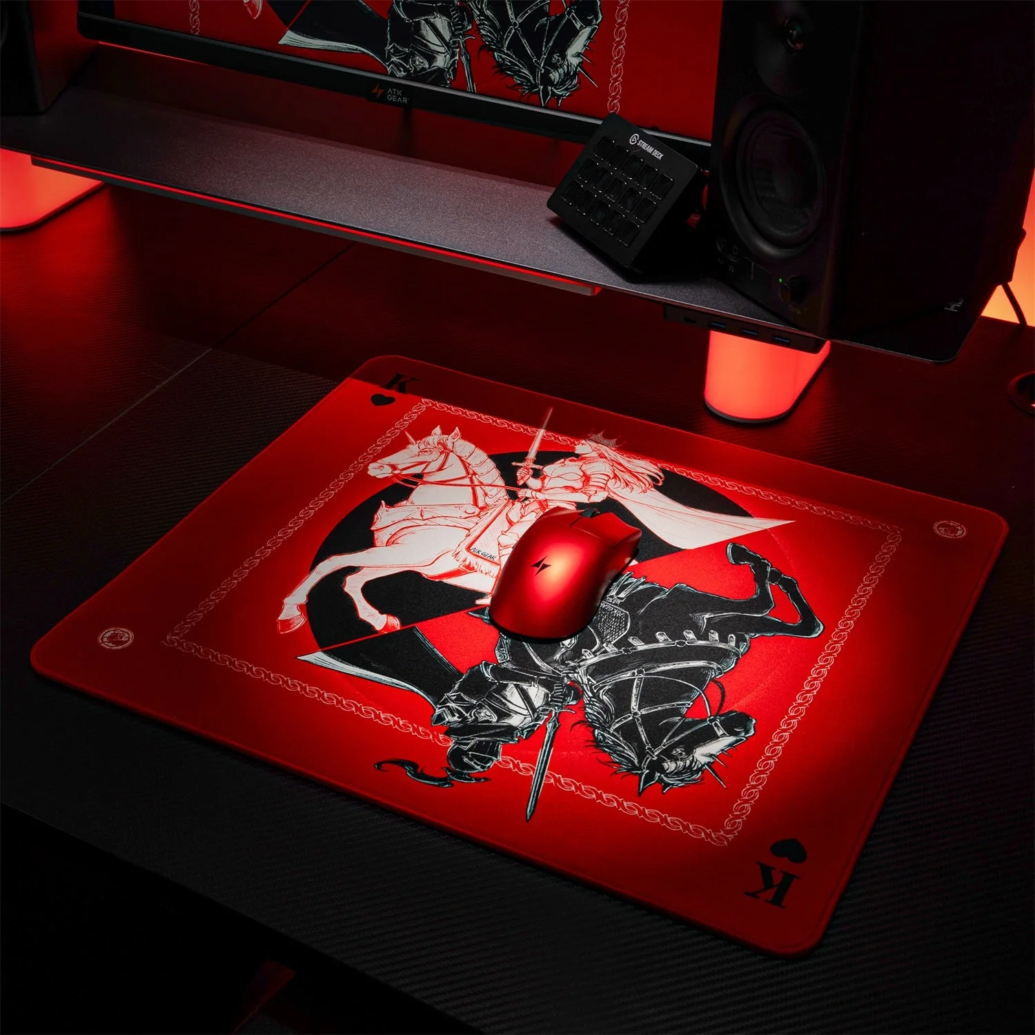 ATK Knight Zodiac Horse Limited Edition Gaming Mouse Pad - Red (490mmx420mmx4mm)