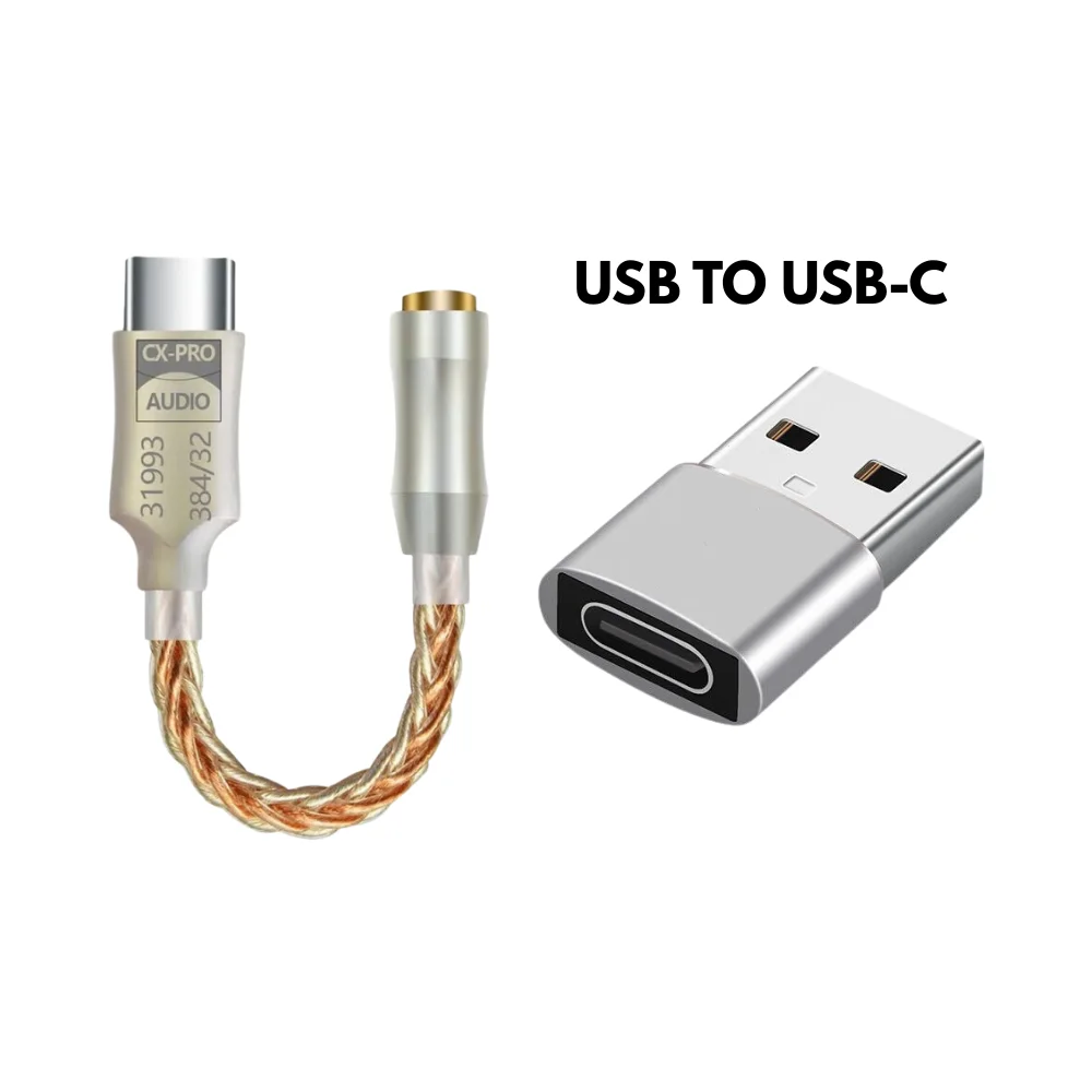 Transparent + USB to USB-C Adapter