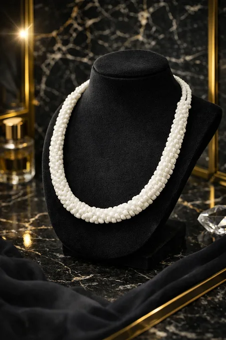 Collier en Perles Blanches – Élégance Pure et Luxe Moderne