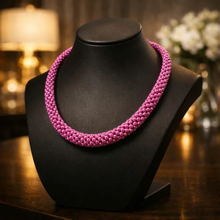 Collier Perle Rose-mauve Élégance de Luxe
