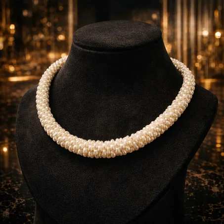Collier Lumière d’Ivoire – Perles de Prestige