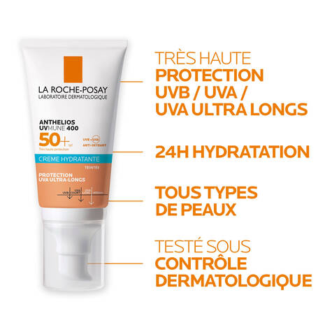 La roche posay Anthélios  Crème solaire peau sensible teintée SPF50+