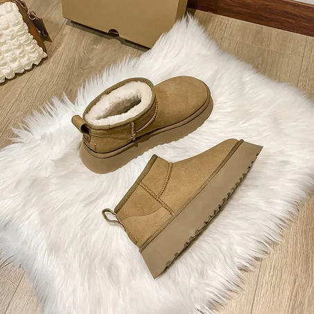 Handmade ultra mini Ugg dupe Ugg Inspired Winter Short Plush Warm Snow Boots Women Casual Shoes 2023