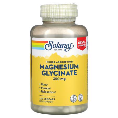 Solaray, Glycinate de magnésium à haute absorption, 350 mg, 120 VegCaps
