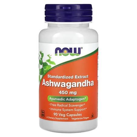 NOW Foods, Ashwagandha, Extrait standardisé, 450 mg, 90 capsules végétariennes Fait par Now Foods