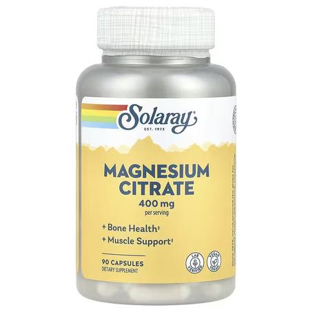 Solaray, Citrate de magnésium, 400 mg, 90 capsules - Fait par Solaray