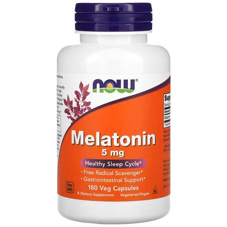 NOW Foods, Mélatonine, 5 mg, 180 capsules végétariennes Fait par Now Foods