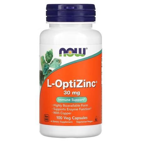 NOW Foods, L-OptiZinc, 30 mg, 100 gélules végétales Fait par Now Foods