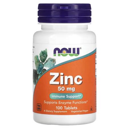 NOW Foods, Zinc, 50 mg, 100 comprimés