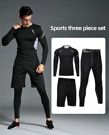 طقم رياضي 3 فـ 1 للرجال – أداء عالي وراحة فالتداريب