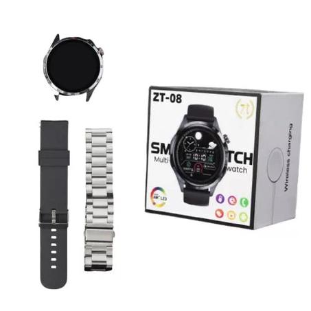 ساعة ZTFIT ZT-08 الذكية – لون فضي مع جوج حزام (سيليكون + معدن)