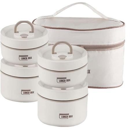 طقم 4 علب غداء ستانلس – معزولة ومثالية للمدرسة، الخدمة