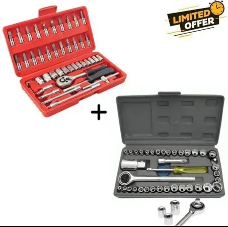 طقم أدوات ميكانيك متكامل 2 في 1 🔧🧰 – مفكات + مفاتيح سوكيت عرض محدود