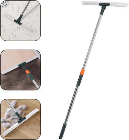 ✔️ ممسحة أرضيات سيليكون  بمقبض تلسكوبي للأرض والحمام والنوافذ