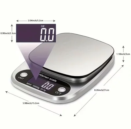 ميزان مطبخ رقمي دقيق بشاشة LCD – حتى 10 كلغ