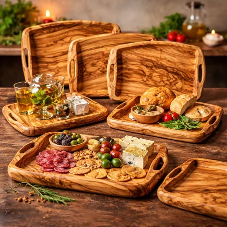 Plateaux en bois d’olivier