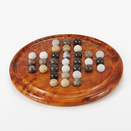 Jeu de solitaire en bois de thuya