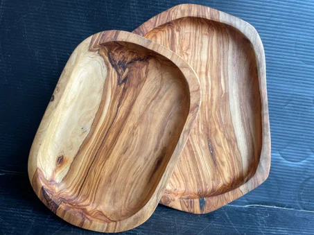 Pack de 2 plateaux en bois d’olivier