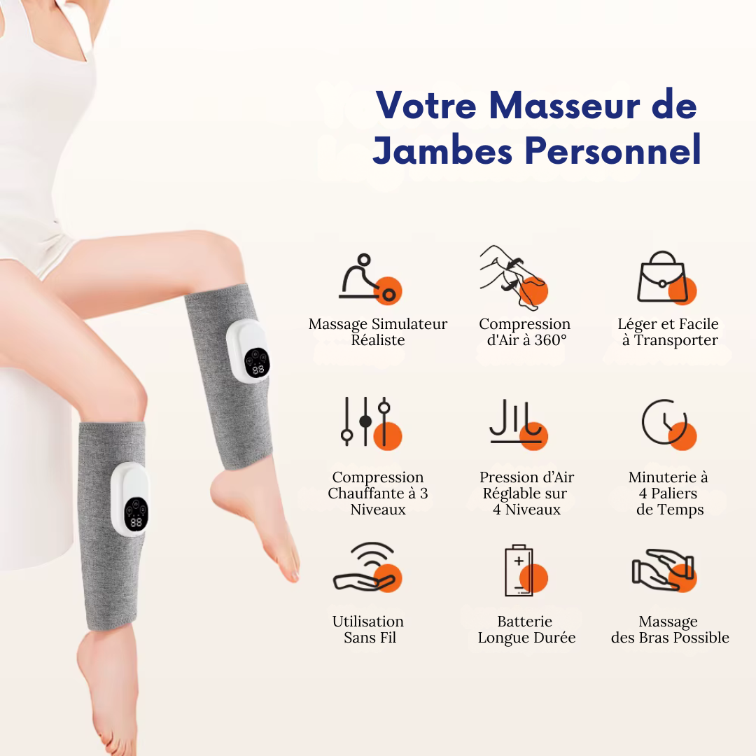 Masseur de jambes electrique Rechargeable a Compression d