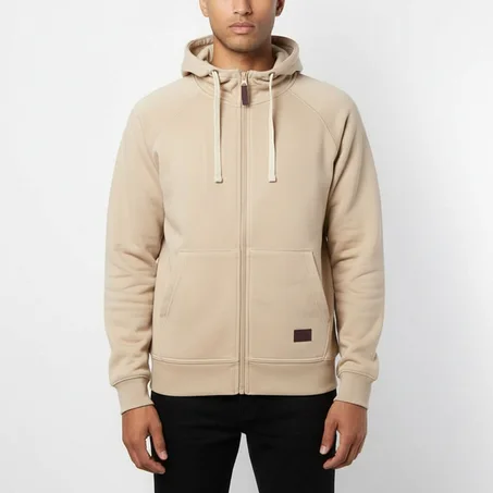 Sweat milano à capuche zippé homme BEIGE