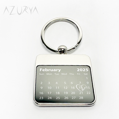 Porte-clés Cœur , Rond et Rectangulaire Gravable