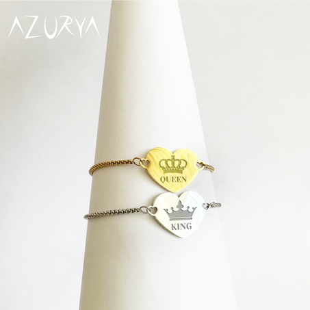 Bracelet Cœur Doré et argenté - Personnalisation Élégance et Raffinement