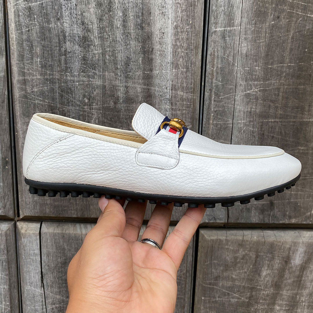 090 MDS MOCASSIN CUIR BLANC