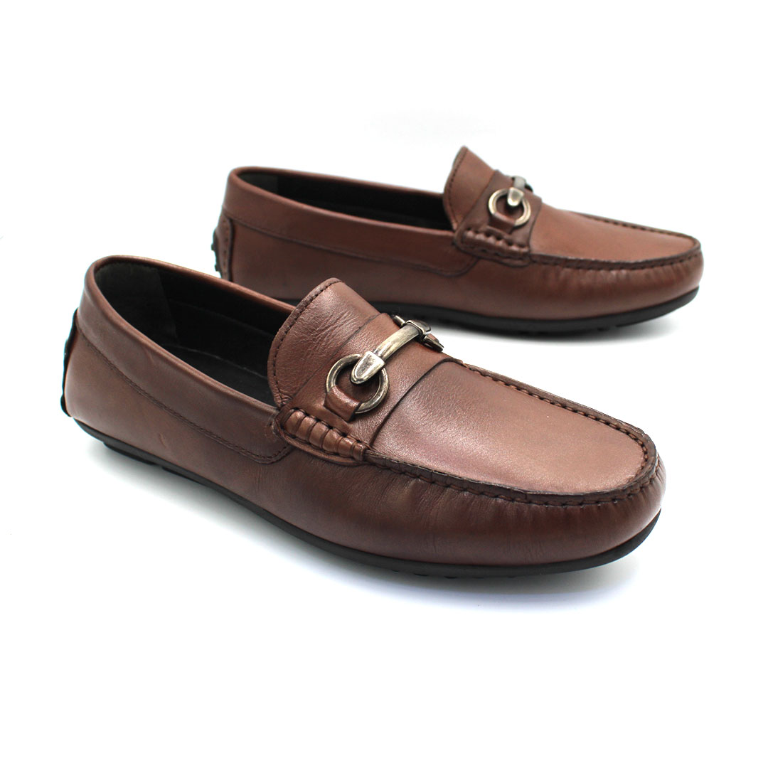 071 MG MOCASSIN CUIR MARRON