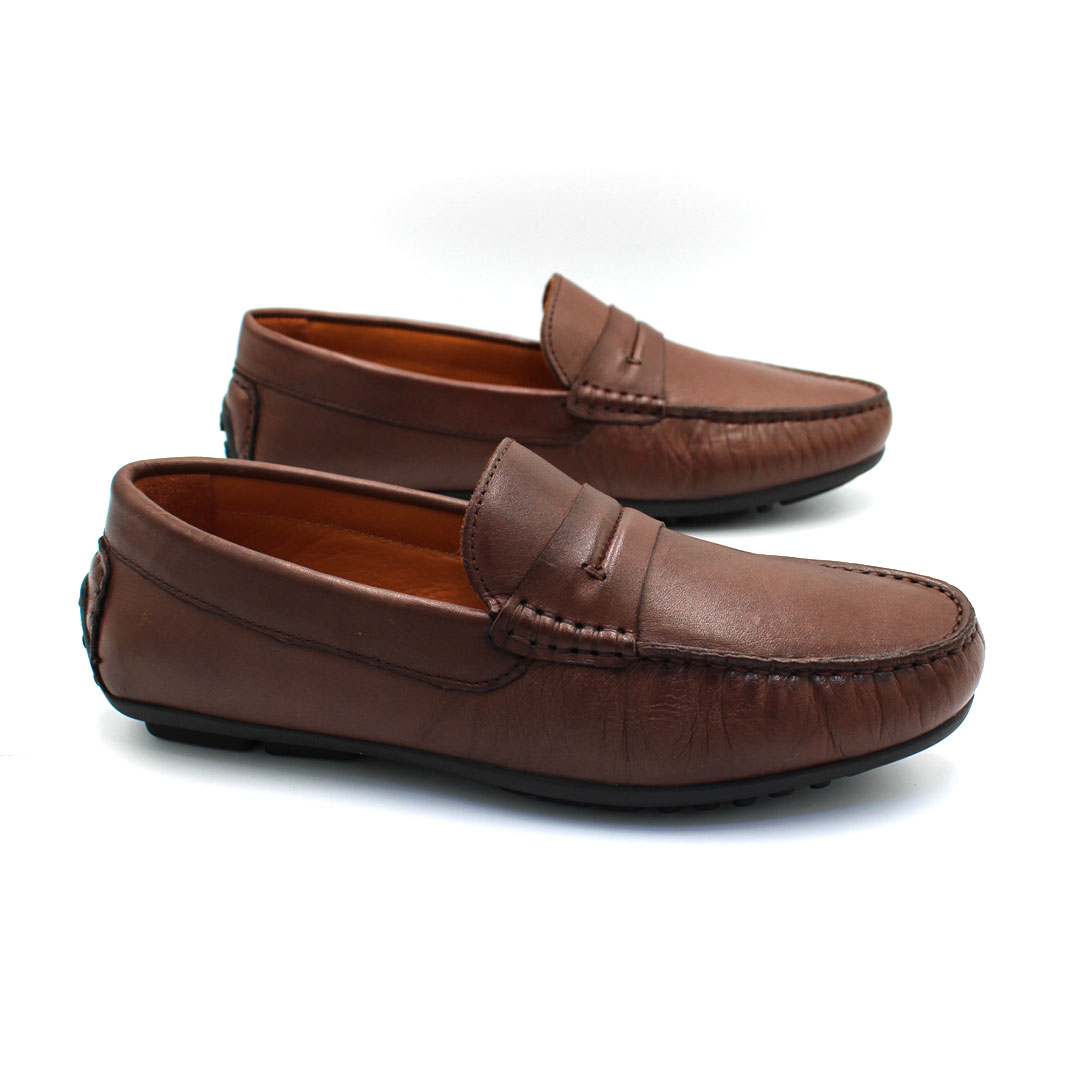 050 MS MOCASSIN CUIR MARRON
