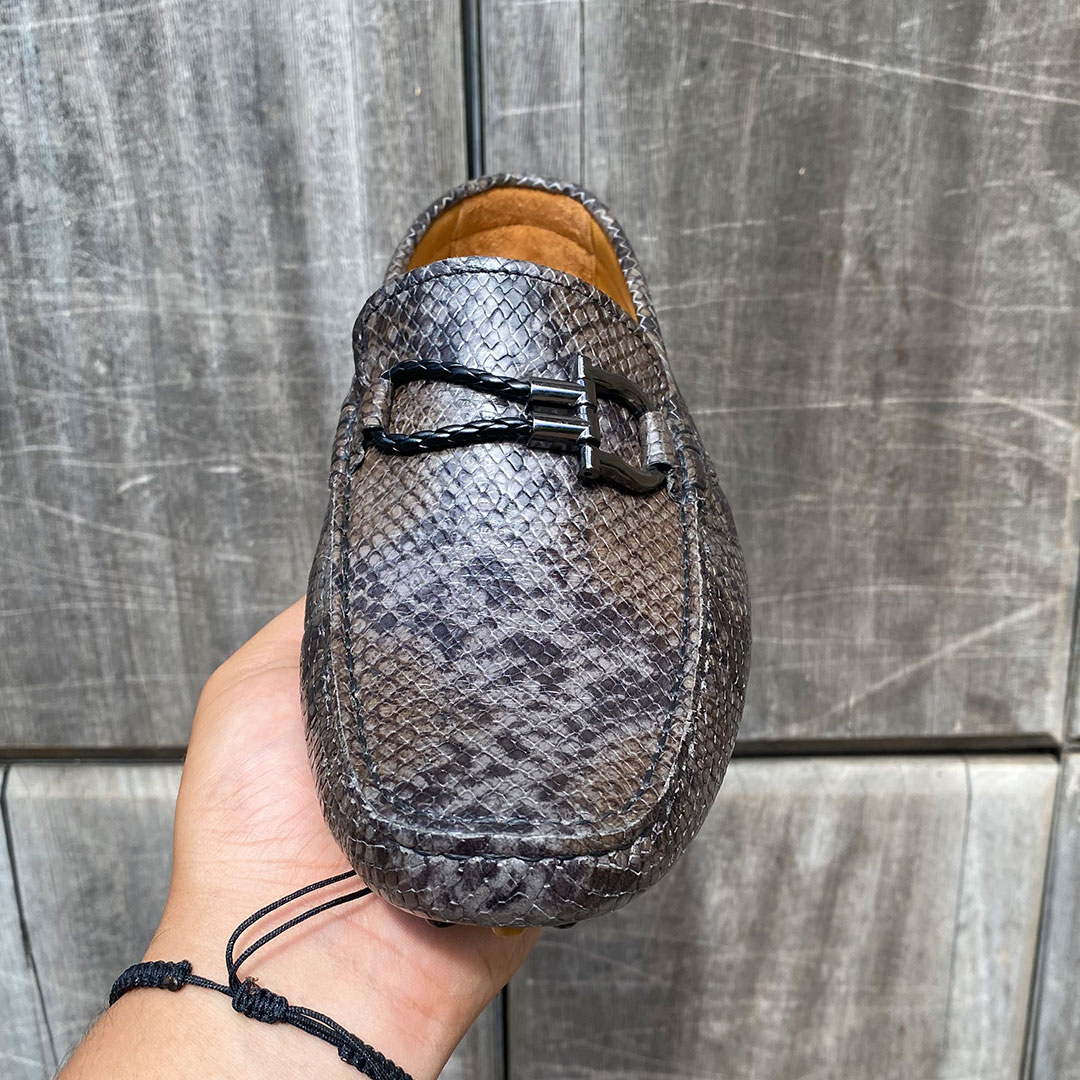 07MC Mocassin Crocodile Cuir