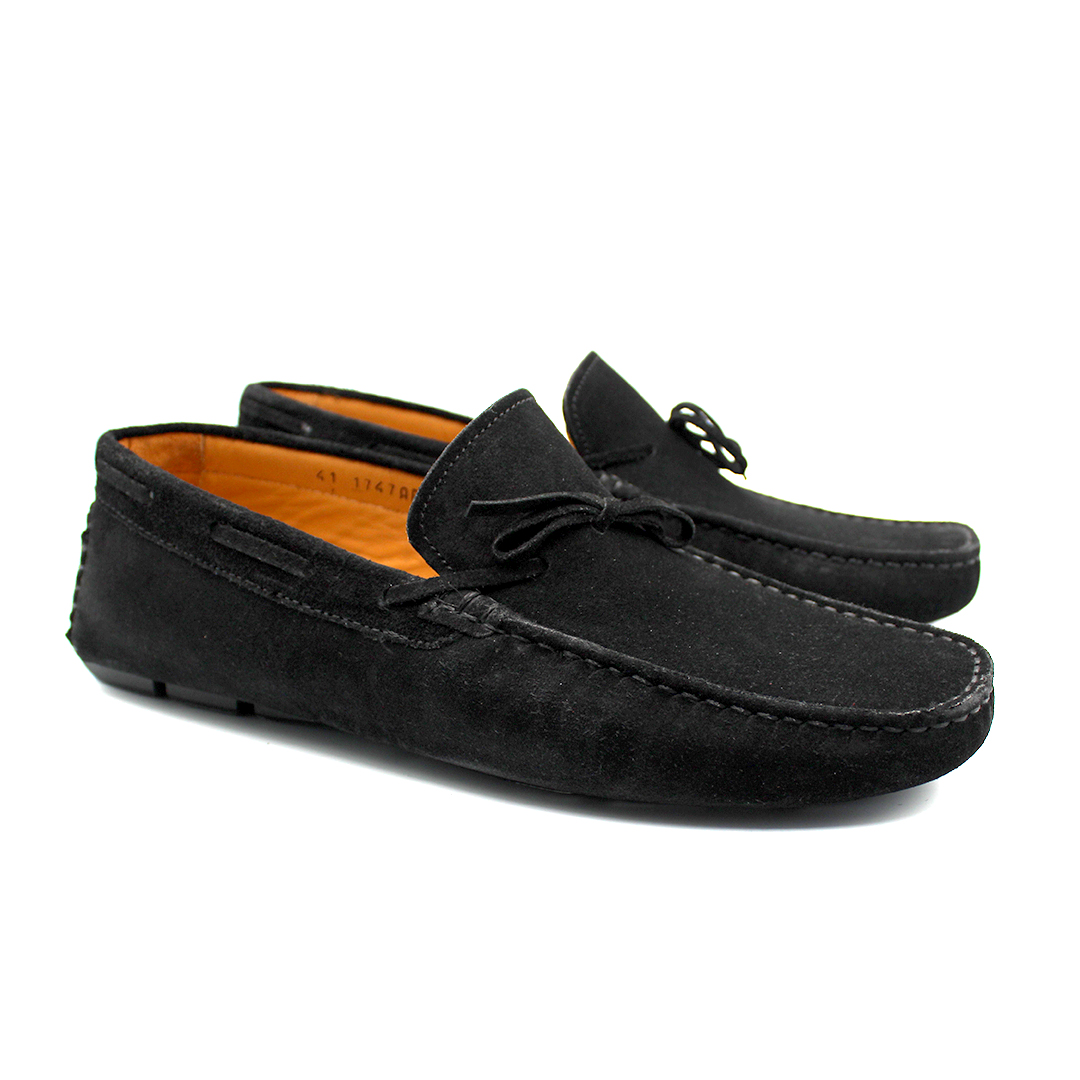 070 MB MOCASSIN CUIR DAIM NOIR
