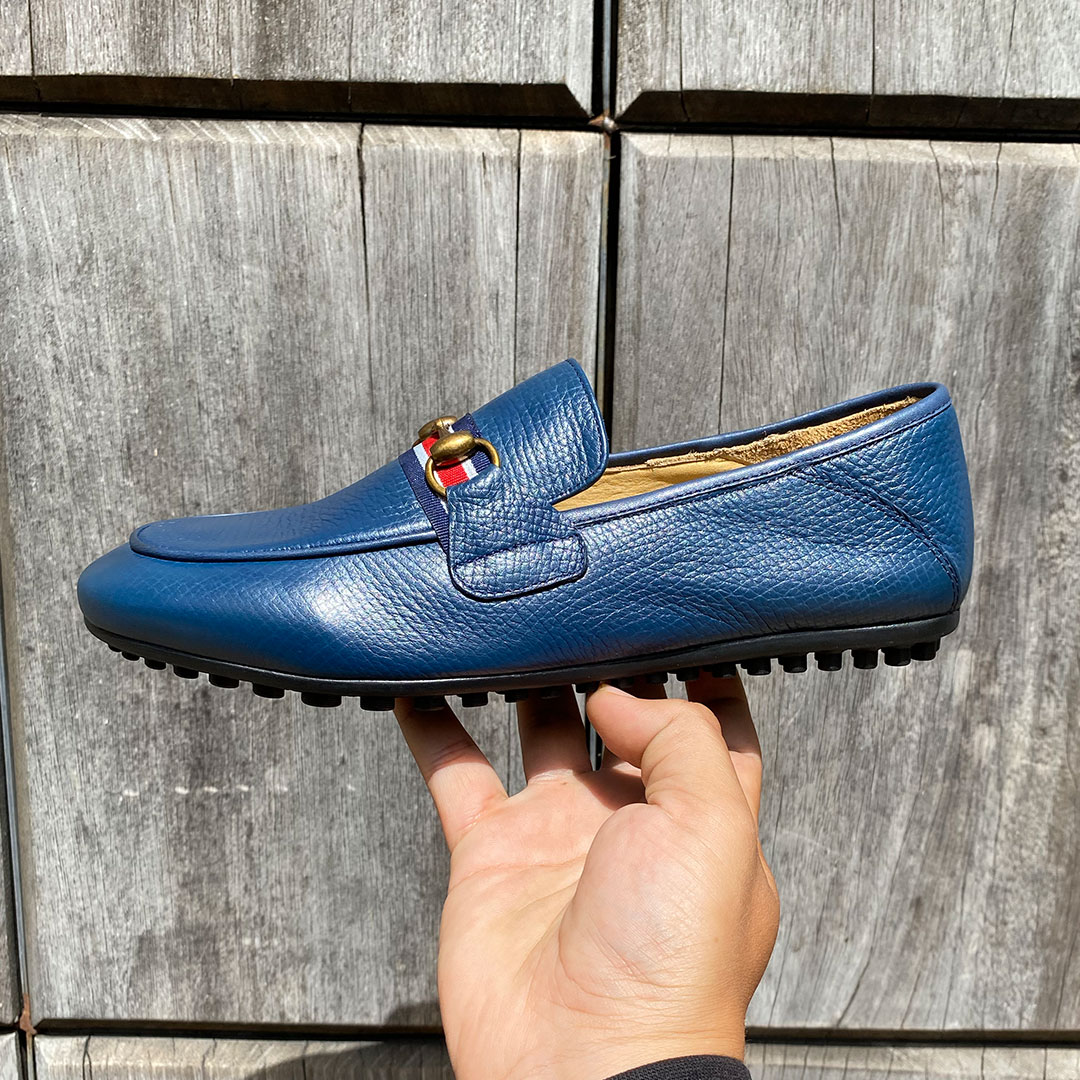 090 MS MOCASSIN CUIR BLEU