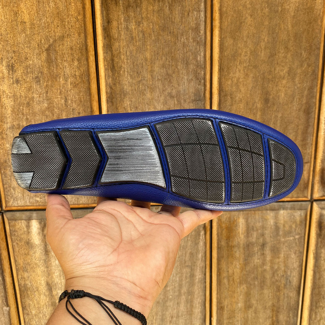 810 MS MOCASSIN CUIR BLEU