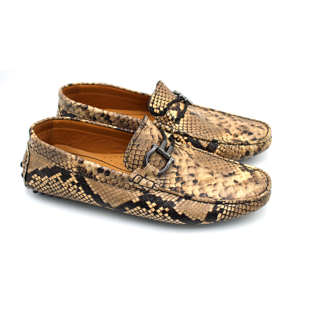 09MC Mocassin Crocodile Cuir