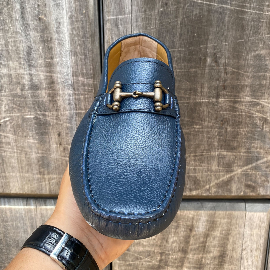717 MS MOCASSIN CUIR BLEU
