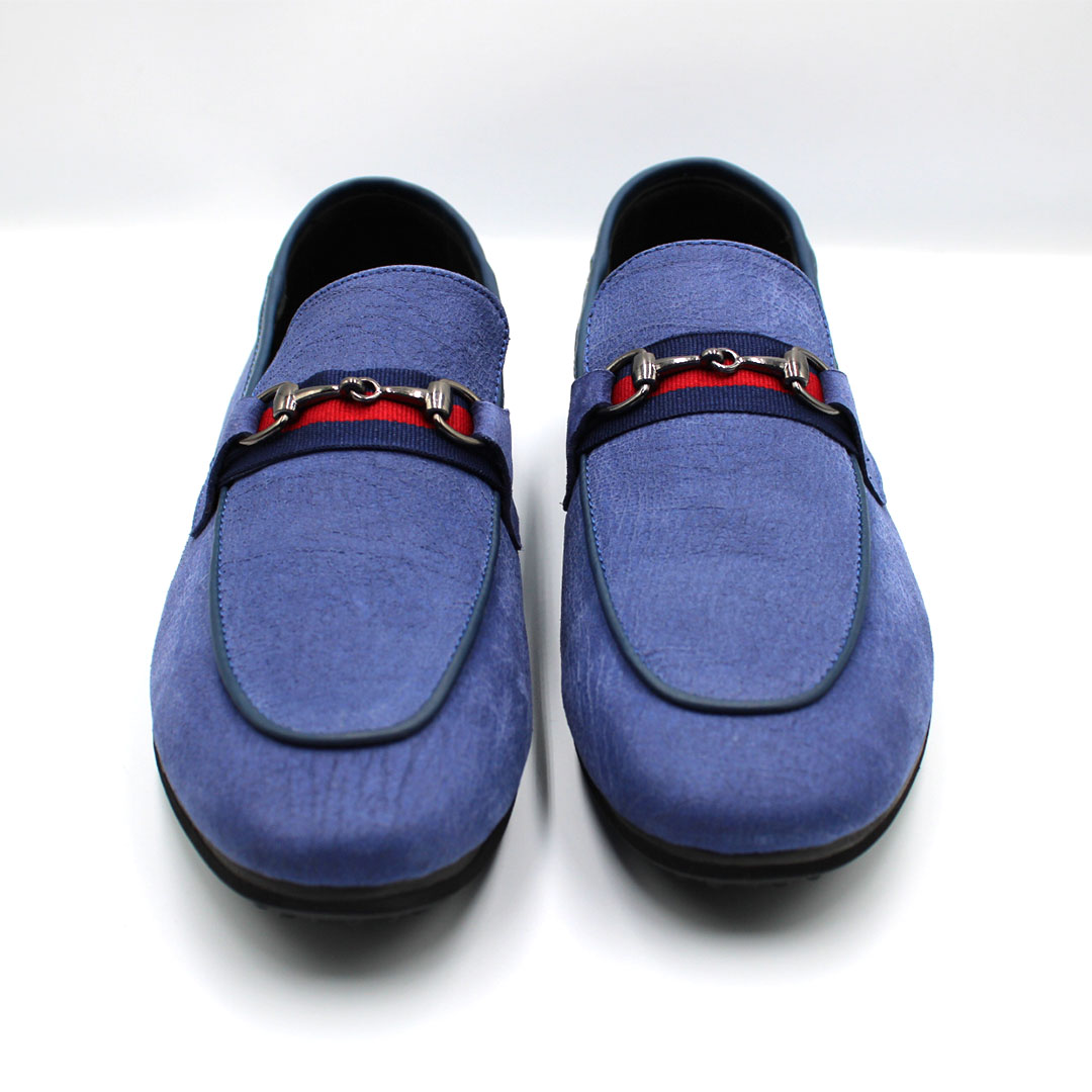D090 MS MOCASSIN DAIM BLEU