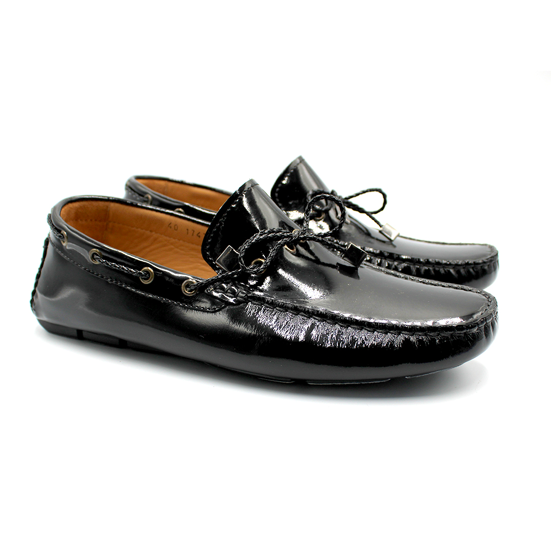 70 MB MOCASSIN CUIR BRILLANT NOIR
