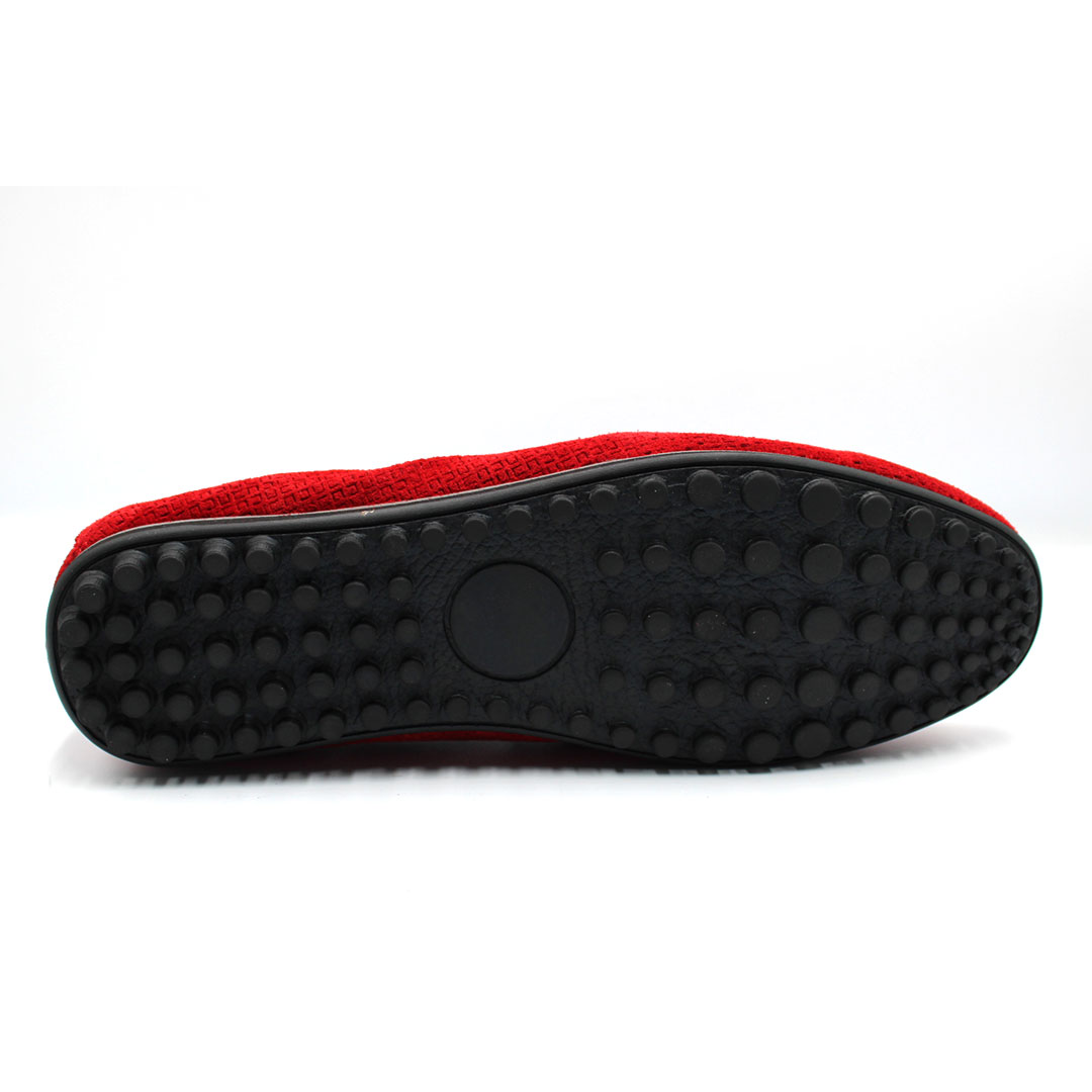 D090 MS MOCASSIN DAIM ROUGE